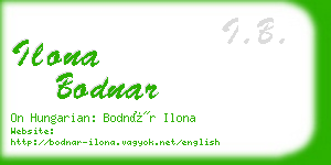 ilona bodnar business card